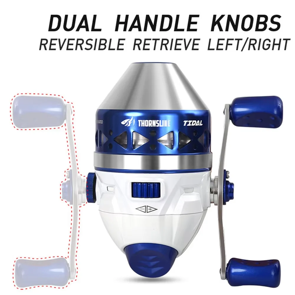 Carrete de pesca de Metal con relación de engranaje 4,0:1, con asas intercambiables, rueda de pescado cerrada, carrete giratorio resistente al agua para exteriores - imagen 2