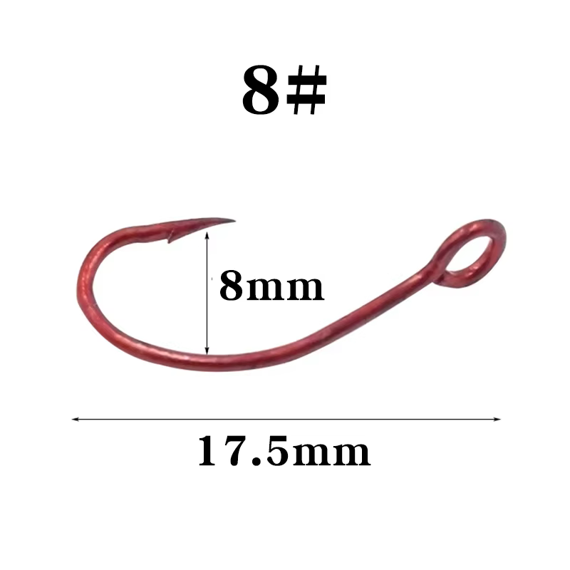 OUTKIT Anzuelos de carbono para carpa – Rojos con anillo - imagen 5