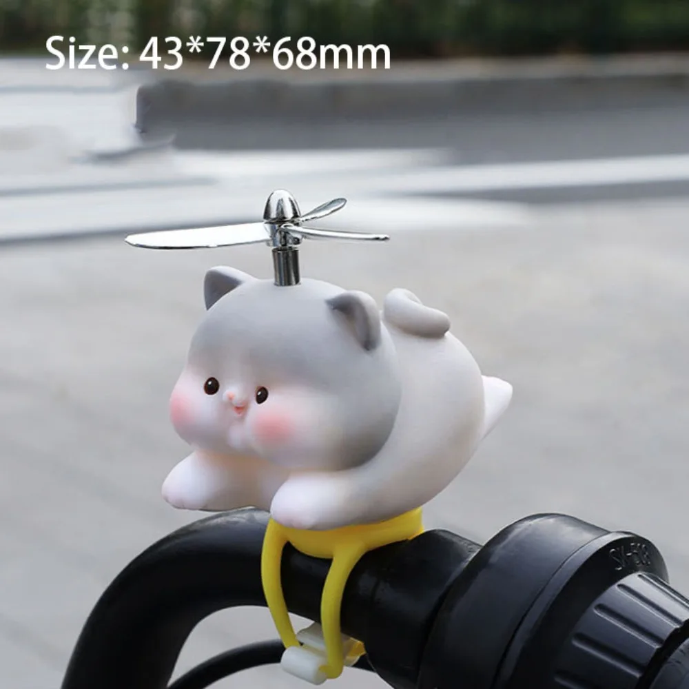 Adorable campana de bicicleta en forma de gato con una hélice para mayor encanto y funcionalidad