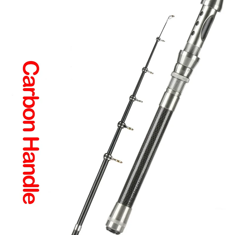 DEUKIO-caña de pescar telescópica giratoria, alimentador de carpa con mosca, fibra de carbono, 2,7 M, 2,4 M, 2,1 M, 1,8 M, 1,5 M - imagen 2