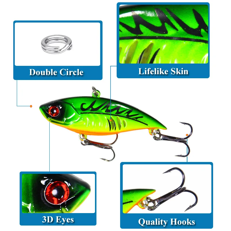 5 uds con caja 6,5 cm/11g Señuelos de Pesca, Señuelos de Pesca Lápiz Plopper para lubina, bagre, Lucio, perca, señuelo de cebo de lubina de agua superior - imagen 5