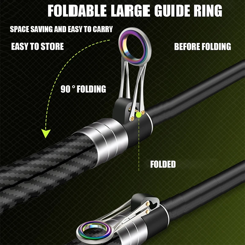 Caña de pescar portátil de carbono giratoria Sufr telescópica de 3,9 M 4,2 M 4,5 M para barco, agua salada, agua dulce, surfcasting, caña de Baitcasting - imagen 4