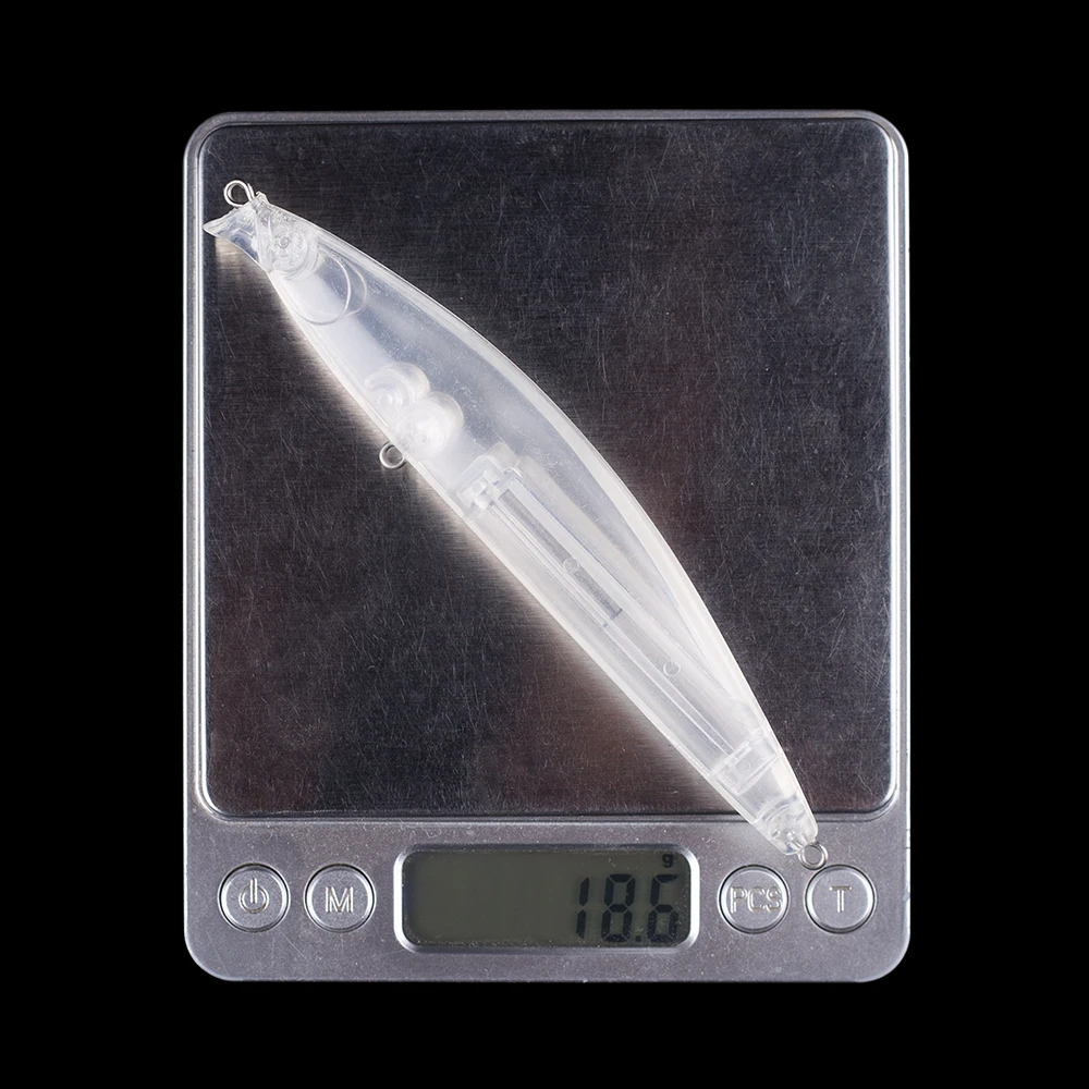 Hanlin-Señuelos de Pesca sin pintar, cebos artificiales en blanco, cuerpo de plástico duro flotante, sonajeros, 10/20 piezas, 12,5 CM, 18,5G - imagen 3