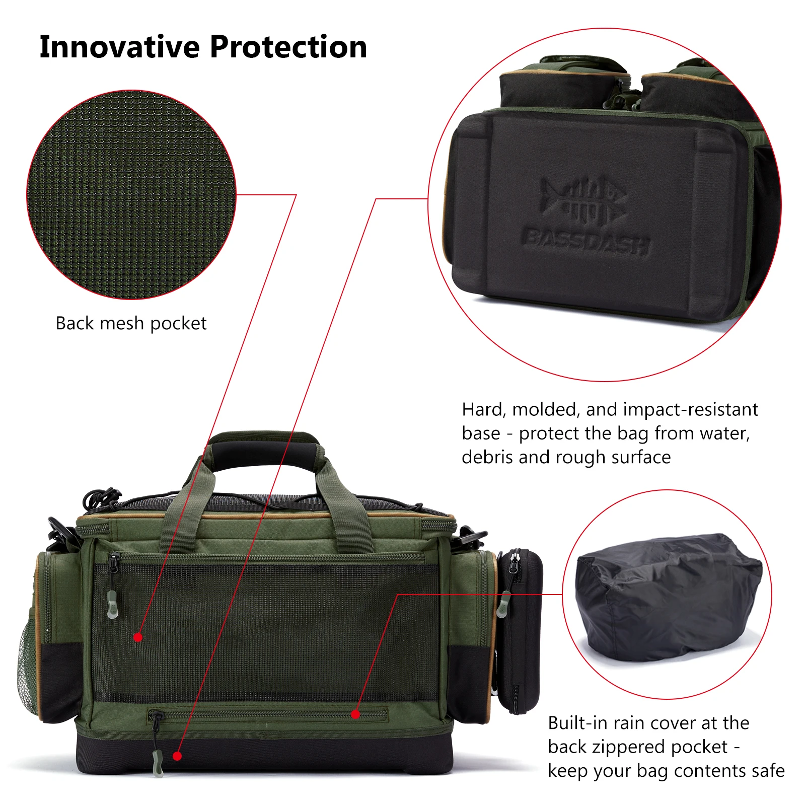 Bolso hombro BASSDASH – Fondo duro resistente al agua para aparejos - imagen 5
