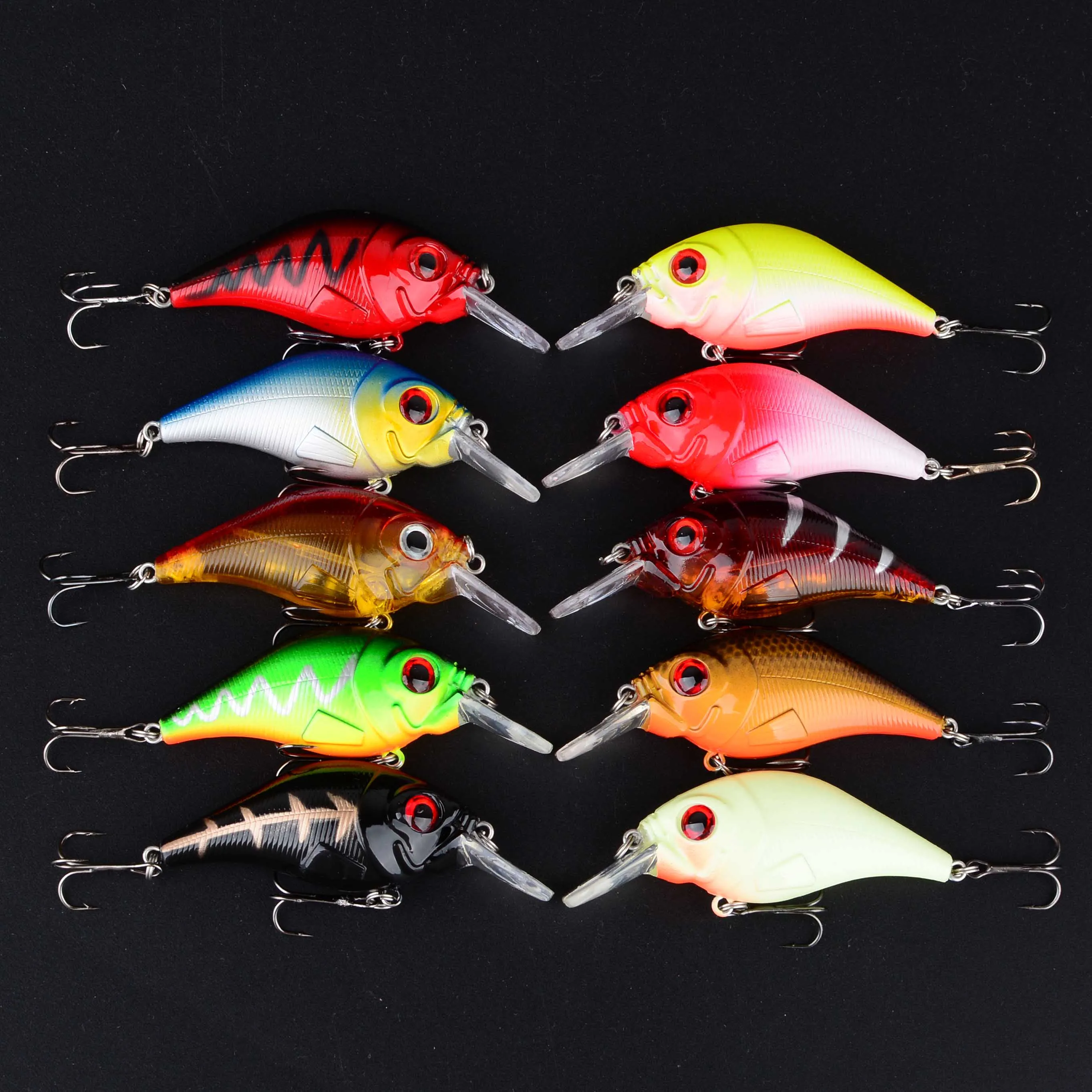 10 Uds Wobblers calidad Crankbait señuelo de Pesca de simulación Jerkbait cebo duro flotante lubina carpa Pesca aparejos de Pesca - imagen 5