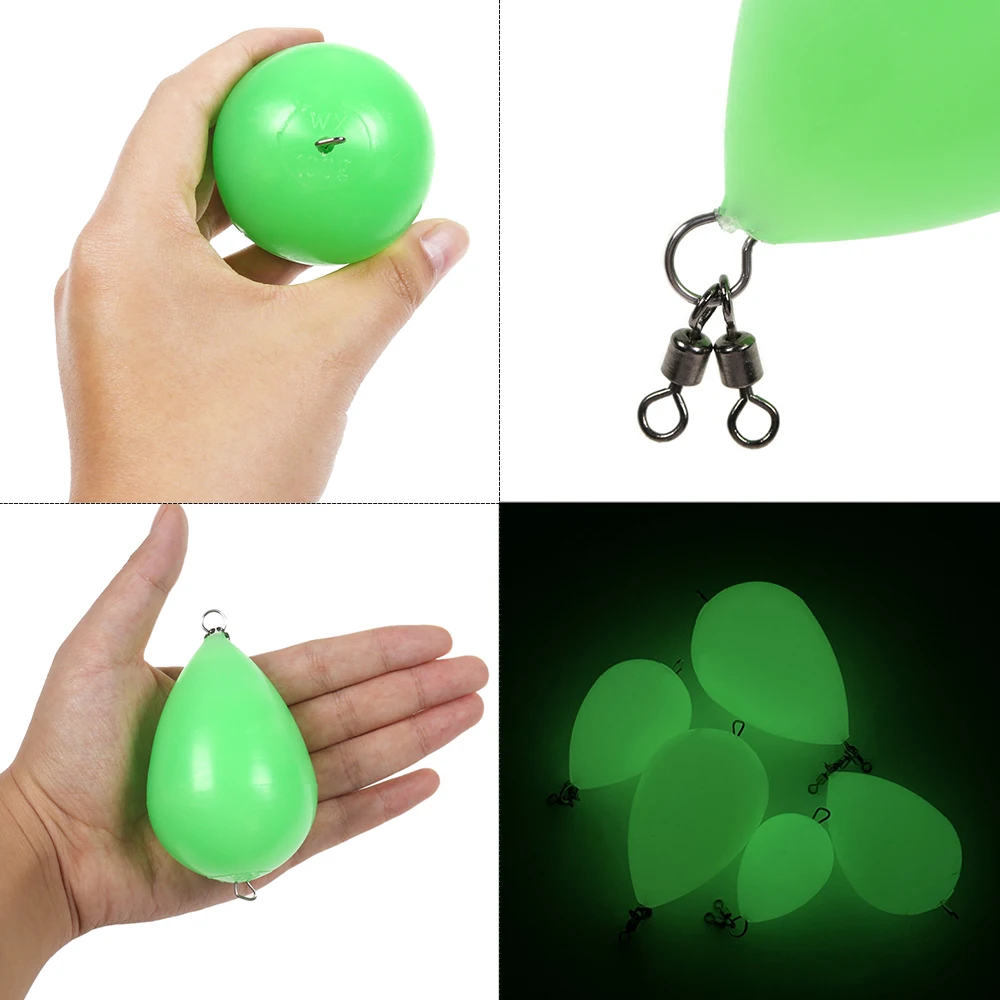 Elllv 20g - 100g flotador verde luminoso forma de huevo Bobber lanzador de fundición de larga distancia para pesca nocturna pesca en aguas profundas - imagen 5