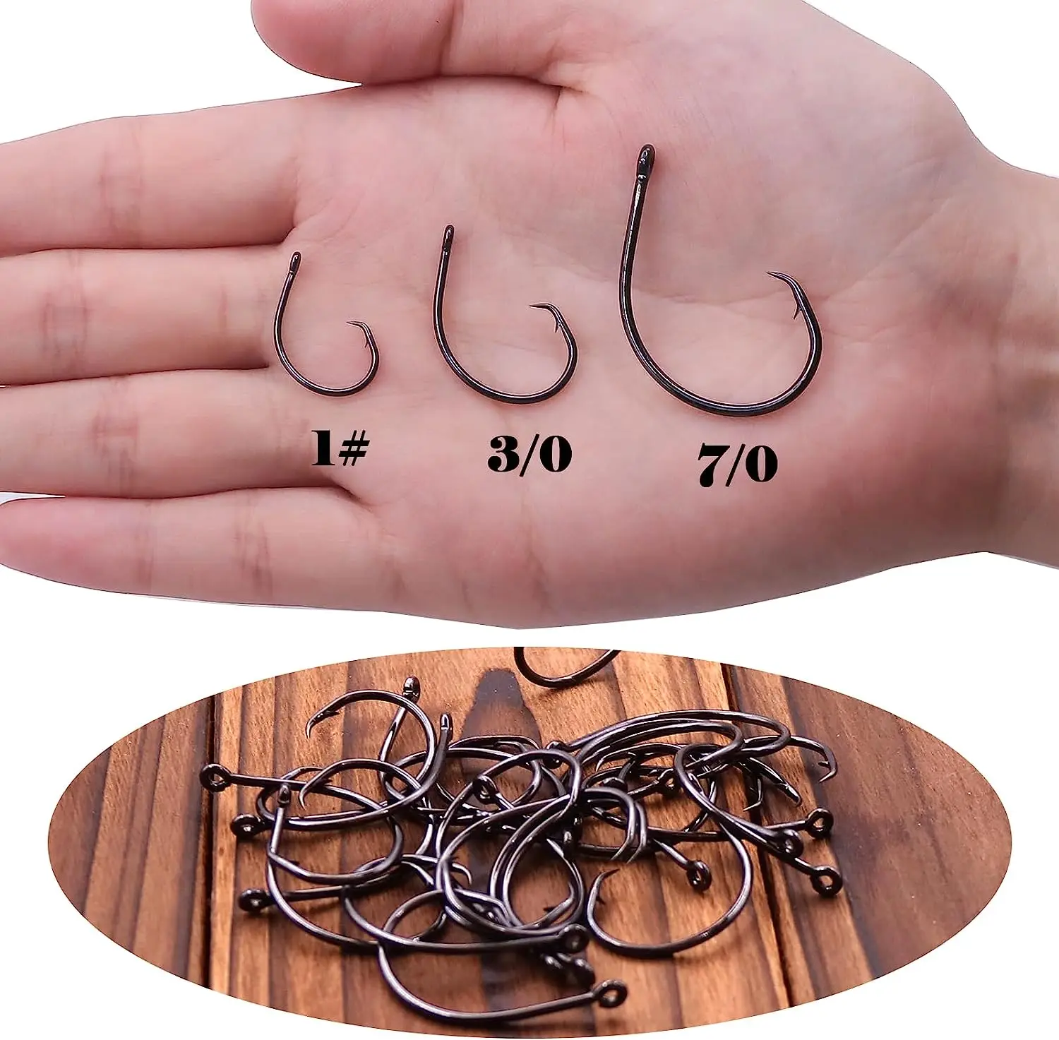 FishTrip-anzuelos circulares en línea, cebo vivo para tarpón, Marlin y pez espada, de alambre ligero fuerte, 1 unidad - imagen 4