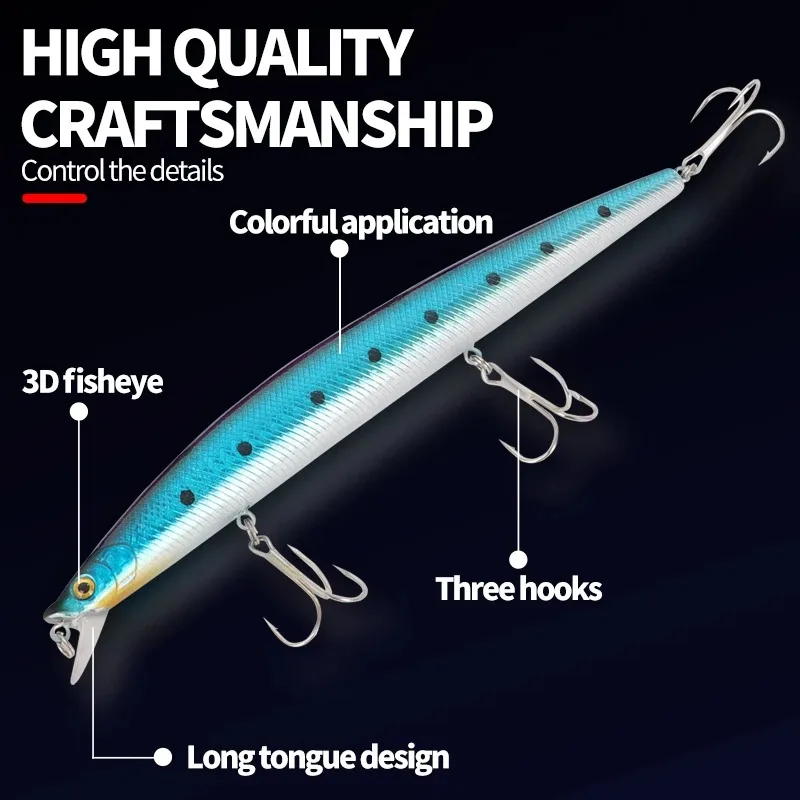 Señuelo de pesca Minnow de 8cm y 24g, cebo realista con vibración oscilante, todo en agua - imagen 4