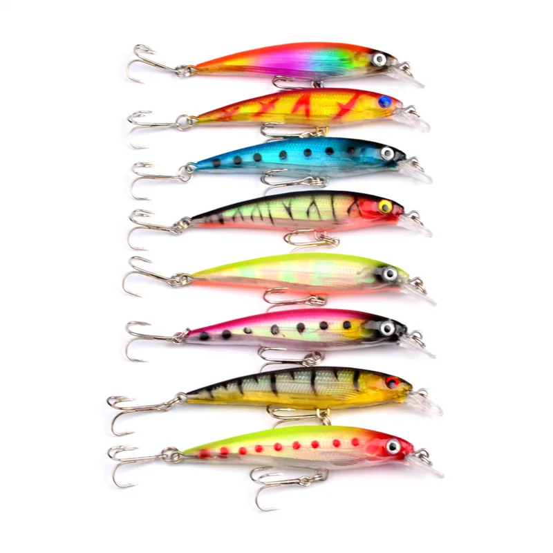 Señuelo de pesca Minnow con anzuelos triples, Wobblers, cebo duro, Swimbait, cebo de Lucio artificial, aparejos de pesca, 8,2 cm, 7,3G, 1 pieza - imagen 2
