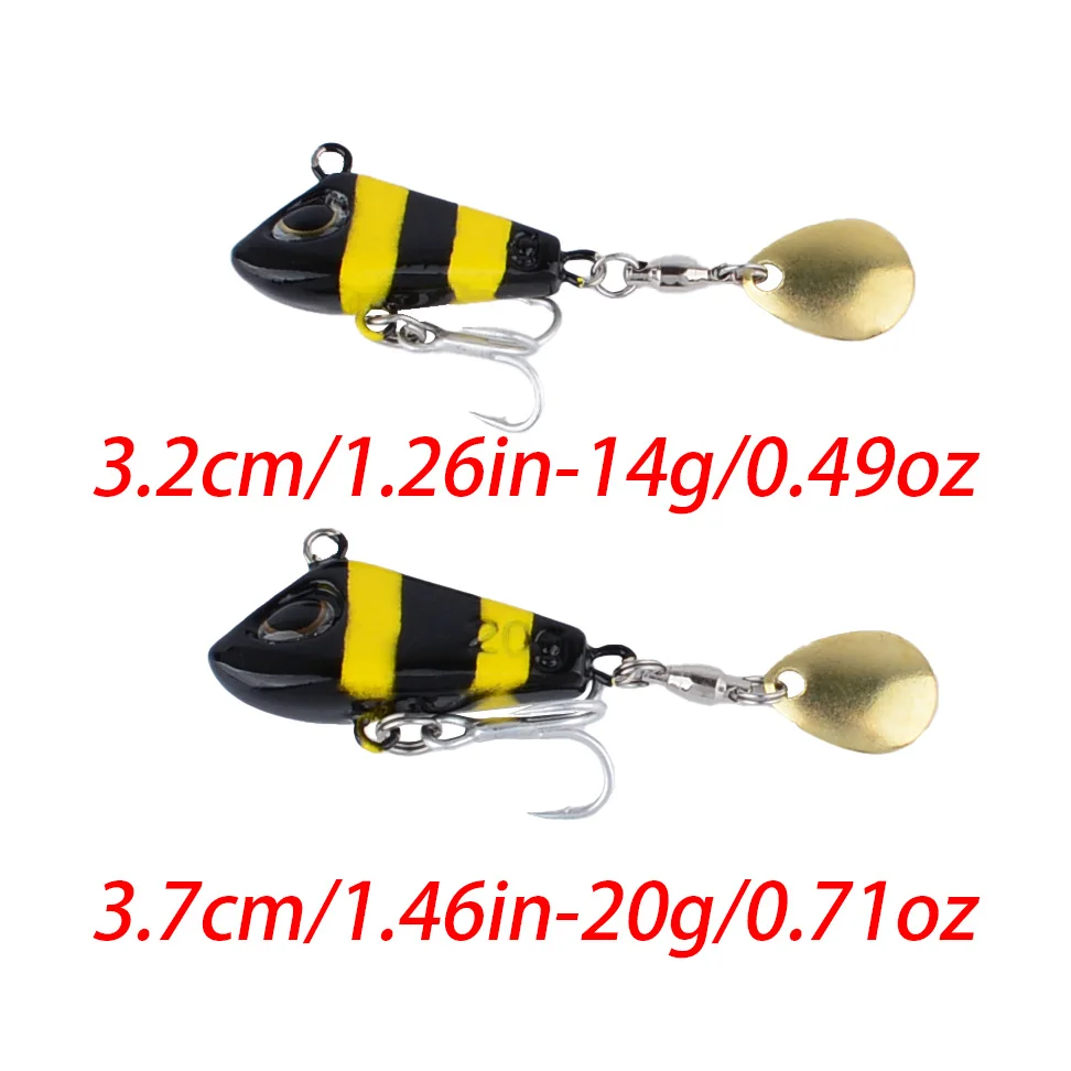 5 unids/caja cebo giratorio VIB cuchara plantilla de Metal pesca vibración aparejos hoja pesca giratoria señuelo equipo Spinnerbait - imagen 2