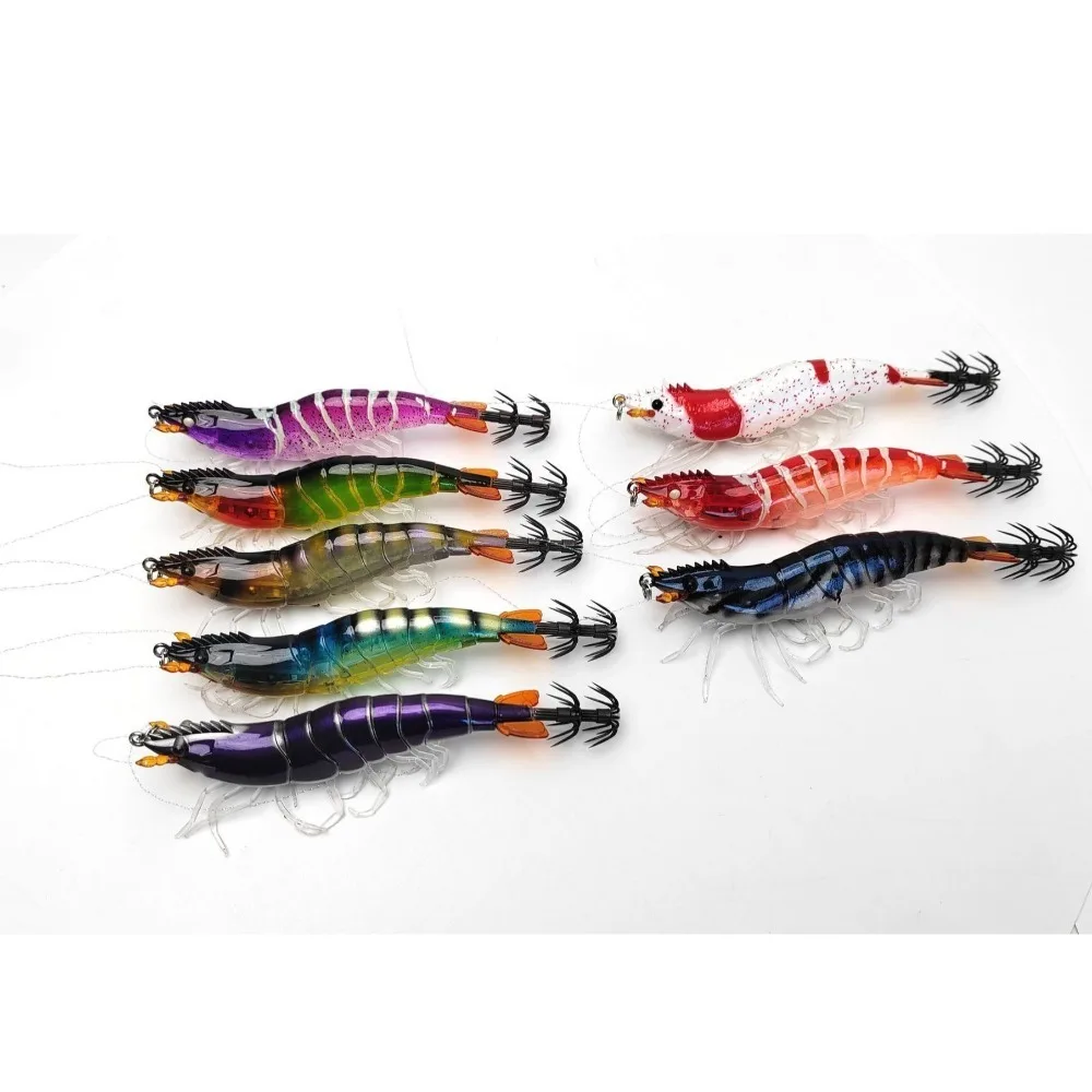 Plantilla de calamar de 9cm, anzuelo para camarones, 11g de peso, calamar Artificial, forma de sepia, diseño Egi, cebo de pulpo para pesca en agua salada