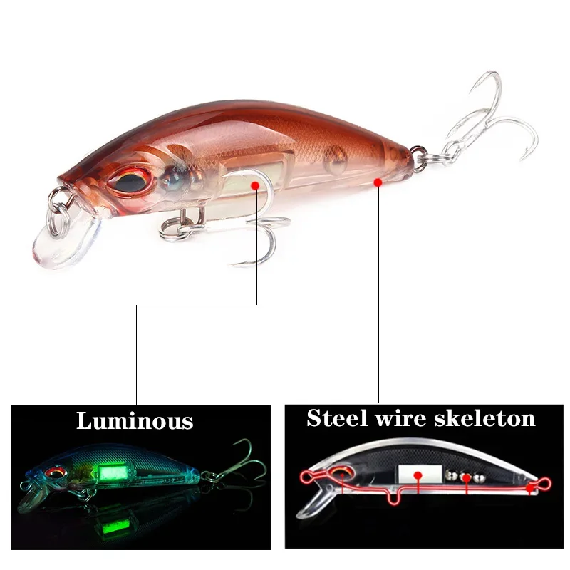 Señuelos de pesca luminosos de invierno, 7cm, 11,5g, cebos duros realistas, Crankbaits artificiales, Swimbait, aparejos Wobblers, 1 ud. - imagen 2