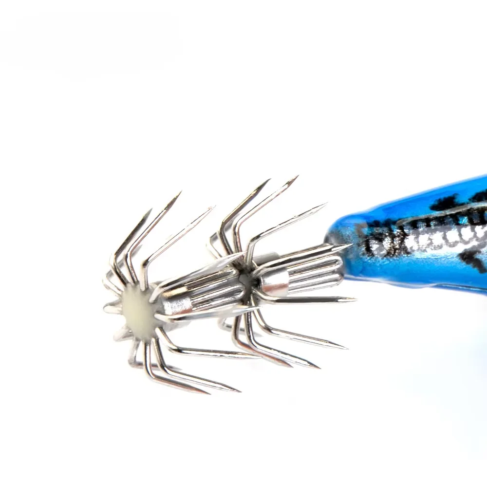 Anzuelo de calamar con ojos 3D de 11,5g, Señuelos de pesca de pulpo duro, plantillas de calamar y camarones, mar Artificial para pesca al aire libre, cebo de calamar - imagen 5