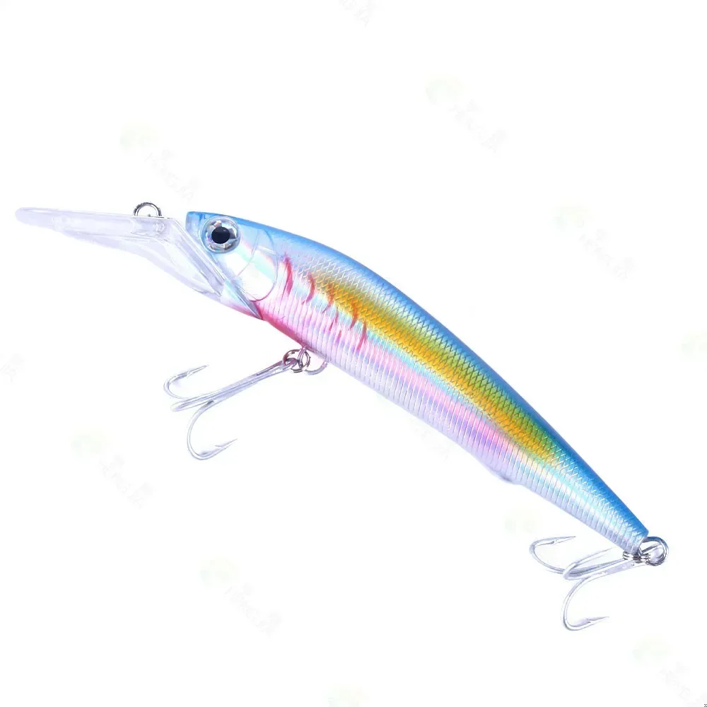 Señuelo de pesca de pececillo Delgado, cebo duro Artificial 3D de 180mm y 41g, Wobbler de fundición larga, Swimbait para lubina de agua salada - imagen 4