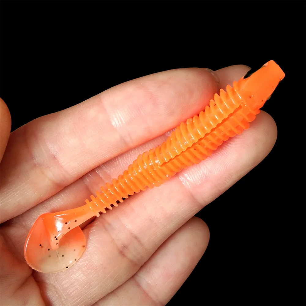 Swolfy 6,5 cm/2,3g 7,5 cm/4,6g 10,5 cm/9,3g sábalo señuelos blandos artificiales 3D ojo señuelo de pesca leurre cebo de silicona cola en T Wobbler - imagen 4