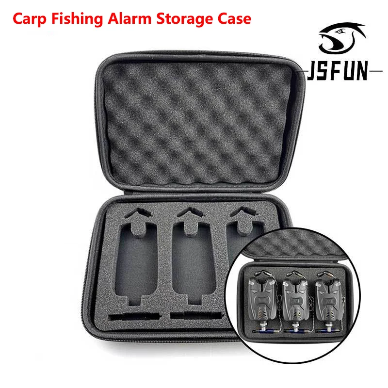 JSFUN-caja de almacenamiento de pesca Swinger, almohadilla de espuma EVA, aparejos de pesca de carpa con cremallera, 9,8x6,9x2,2 pulgadas, para entusiastas de la pesca