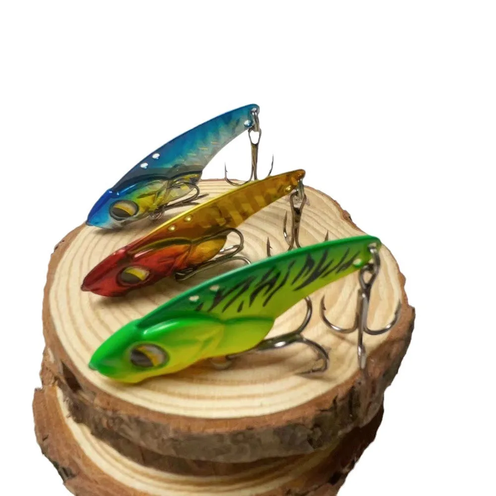 Señuelo de Pesca giratorio de Metal VIB, 1 piezas, 5g, 7g, 10g, 14g, cebos artificiales con vibración, anzuelo triple, trucha, lubina, aparejos de Pesca - imagen 4