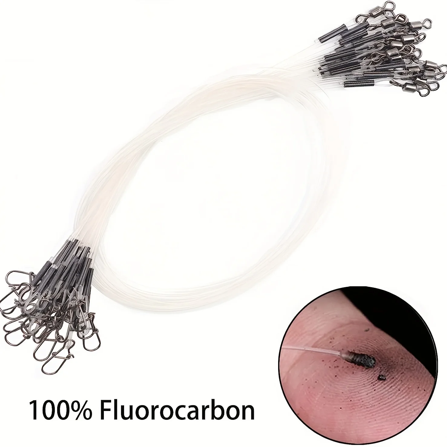 Línea de fluorocarbono 100% YOTO – Con giratorio rodante para pesca deportiva - imagen 2