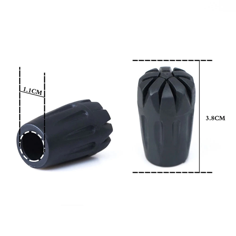 Palos para caminar con puntas de goma para acampar al aire libre, resistentes al desgaste, universales, gruesas, con extremos de palo, piezas para caminar - imagen 4