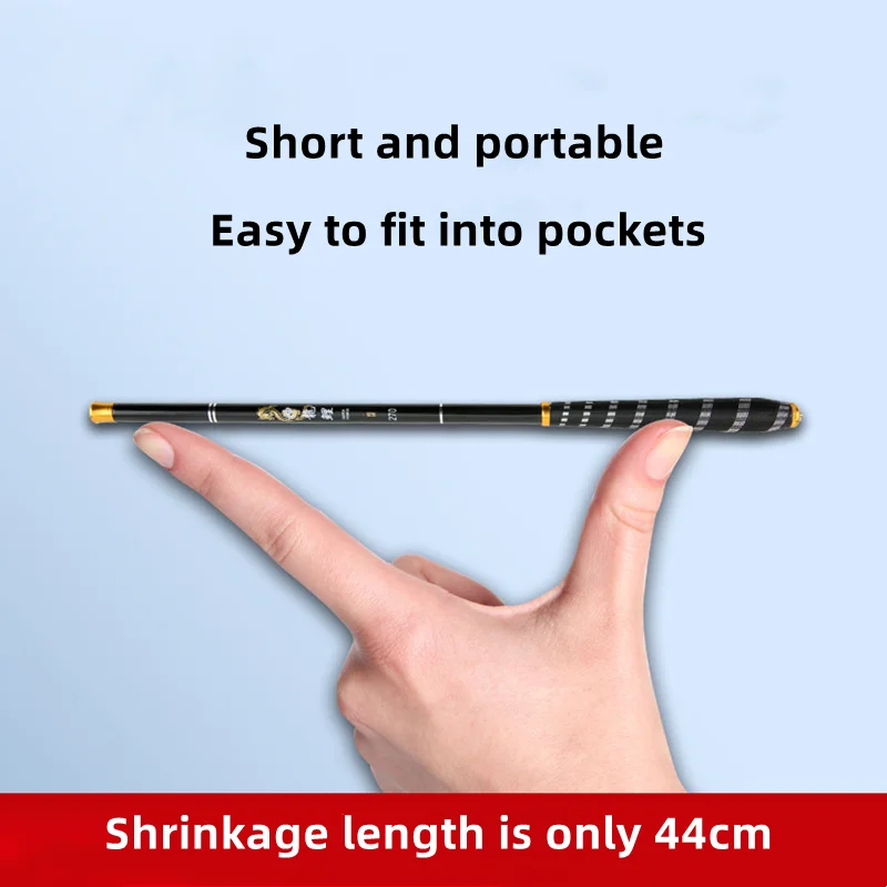 Caña de pescar telescópica 100% fibra de carbono, aparejos de viaje para carpa, agua dulce, 2,7 m, 3,6 m, 4,5 m, 5,4 m, 6,3 m, 7,2 m - imagen 5