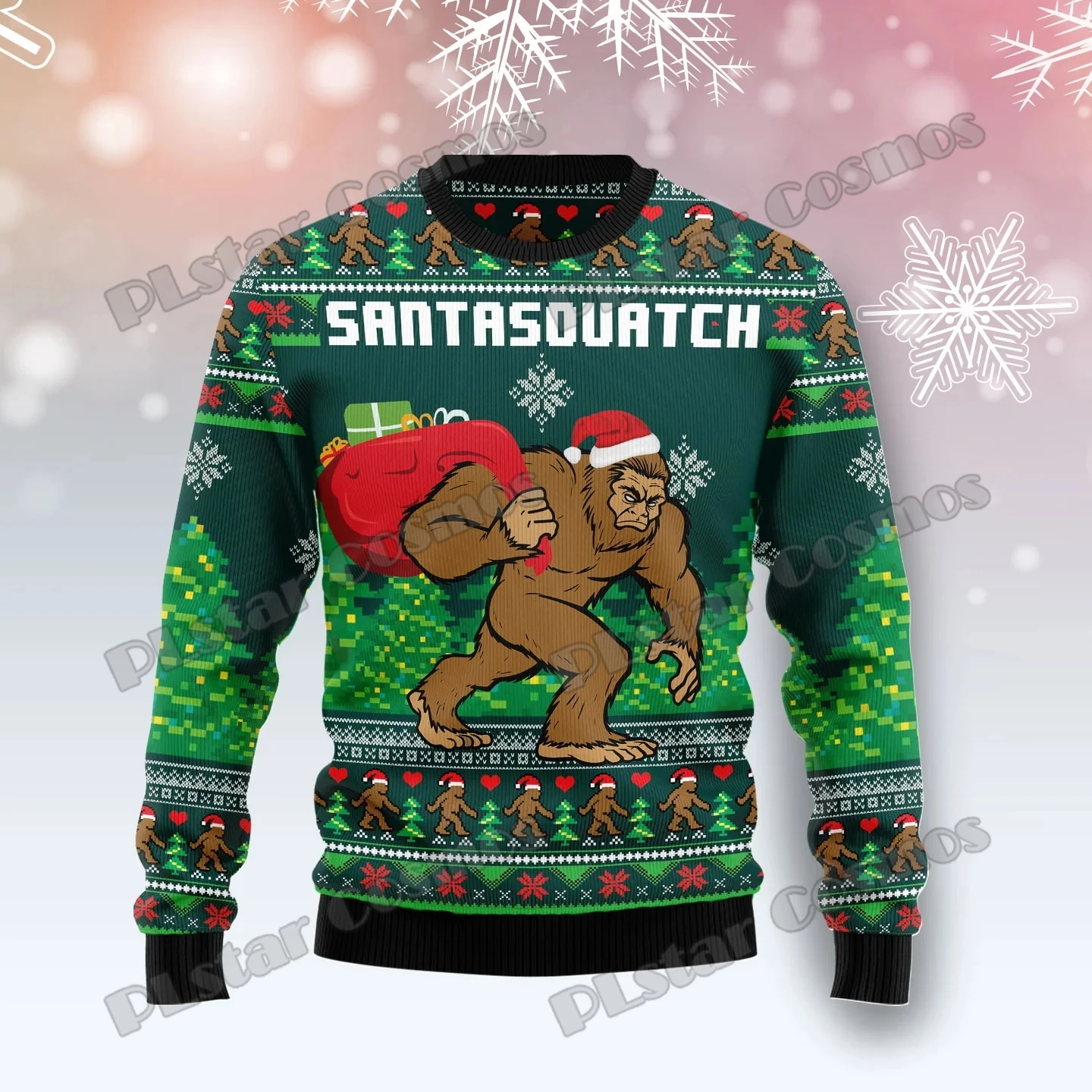 KMY04-suéter de punto informal para hombre y mujer, 3D jersey con estampado de caballo y árbol de Navidad, suéter feo para Otoño e Invierno - imagen 4