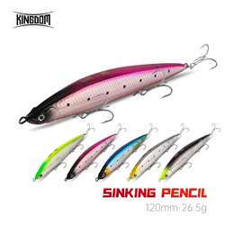 Señuelo de pesca Kingdom, 120mm, 26,5g, lápiz que se hunde, cebo de pesca duro Artificial, sistema de transferencia de peso de fundición lejana, Wobbler de pesca