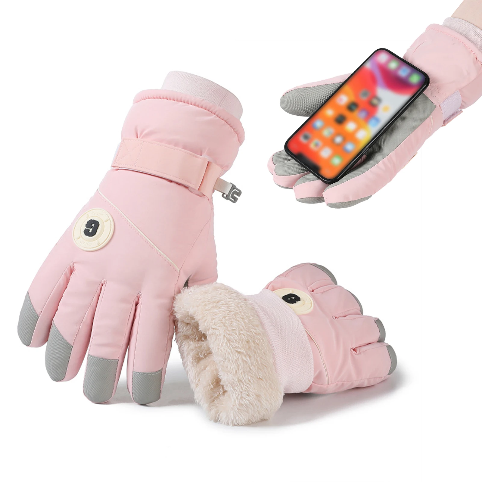 Guantes de esquí de invierno compatibles con pantalla táctil impermeables antideslizantes diseño grueso y cálido para ciclismo al aire libre snowboard y senderismo - imagen 4