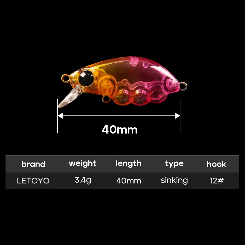 LETOYO 3,4g/40mm señuelo de pececillo que se hunde Mini señuelo de pesca de pececillo lento peso fijo bola de acero gran señuelo de trucha oscilante - imagen 2