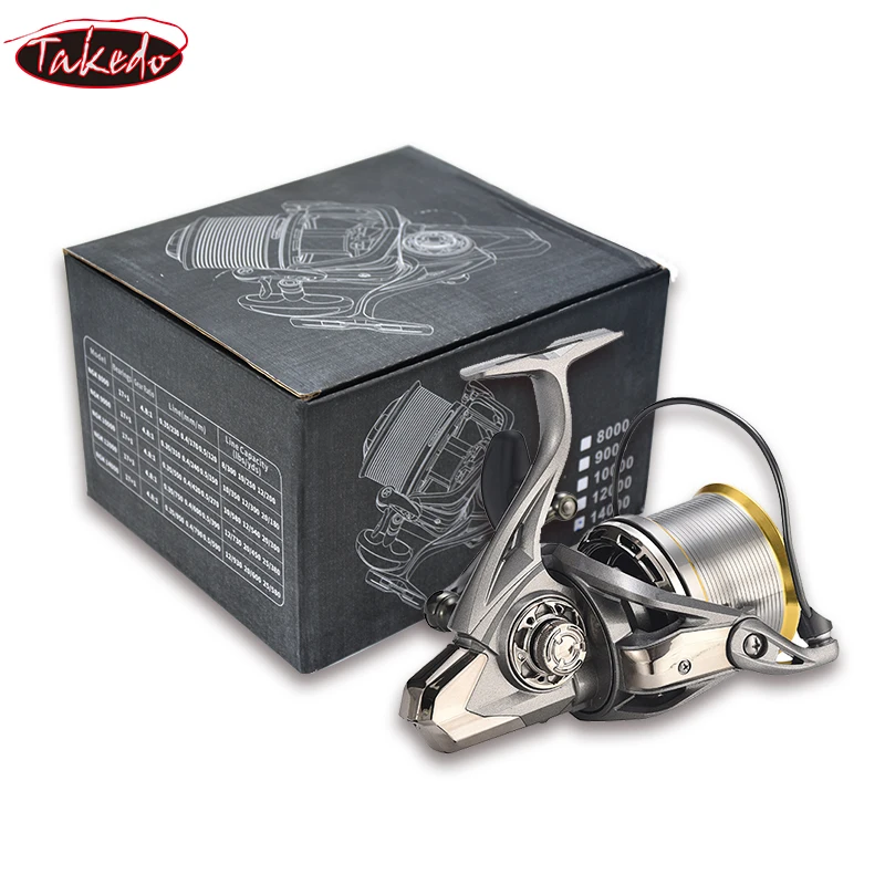 TAKEDO-Carretes de pesca ST03, carretes de alimentación de Surf, carrete de Metal, caña de pescar de carpa, serie 8000, carrete de pesca de agua salada - imagen 5