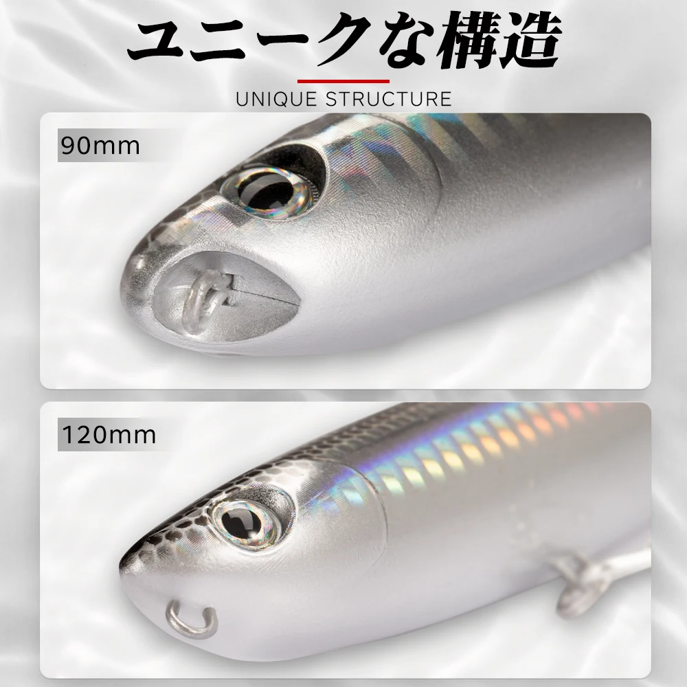 Hunthouse D02 Sparrow lápiz superficie señuelo de pesca Topwater Stickbaits 90/120mm 11,5/26g Top Walkers pesca para aparejos de lubina - imagen 4