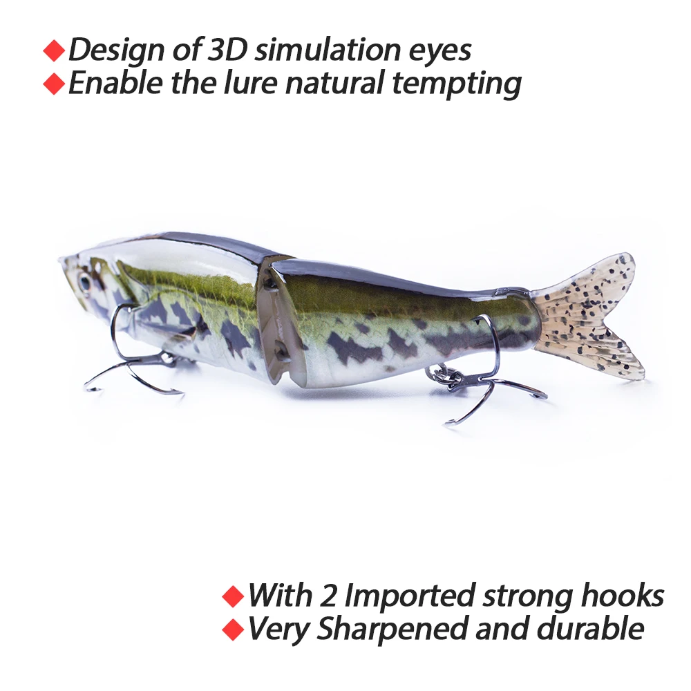 Cebo de deslizamiento silencioso de hundimiento multiarticulado, cuerpo duro con colas suaves, Swimbait Slide Shad, Swimbait señuelo, aparejos de pesca, 15,5 cm/47g - imagen 2