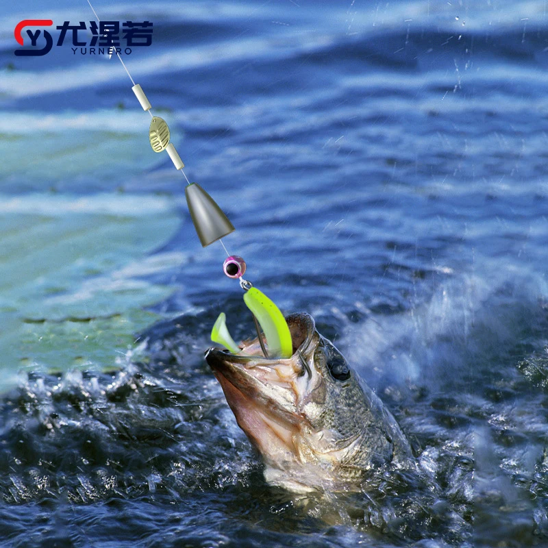 Texas Rig pre-atado anti-enredos para lubina con plomada y spinner - imagen 3