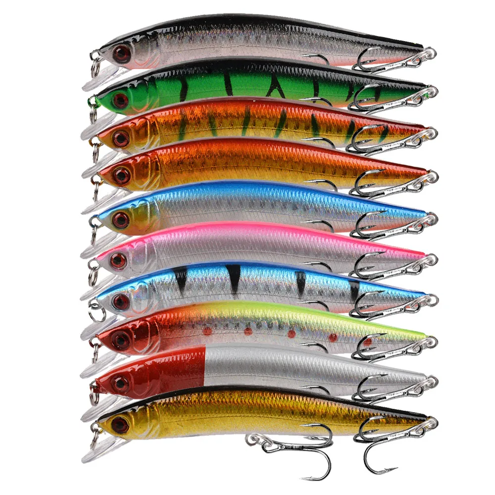 Señuelo de Pesca flotante Minnow, cebo duro de plástico Artificial Isca, Wobblers, Crankbait, Lucio, aparejos de Pesca, 10cm, 8,3g, 1 unidad - imagen 2