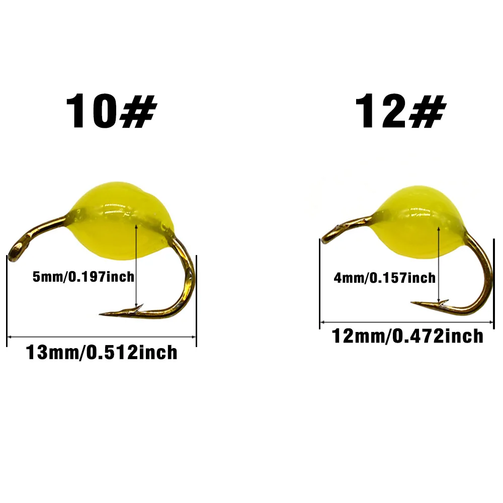 MNFT 10 Uds pesca con mosca señuelos biomiméticos trucha huevo fregadero cebo anzuelos realista 3D flotante hundimiento señuelos con 5 colores vibrantes - imagen 3