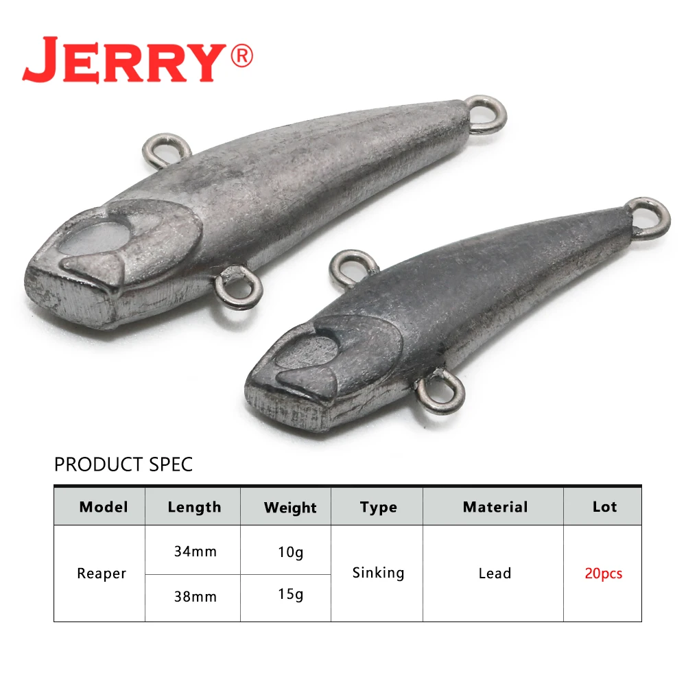 Jerry REAPER 10g 15g 20 unids/lote sin pintar Metal fundido Jig cuchara Shore Casting Jigging pescado lubina señuelo de pesca cebo Artificial T - imagen 3