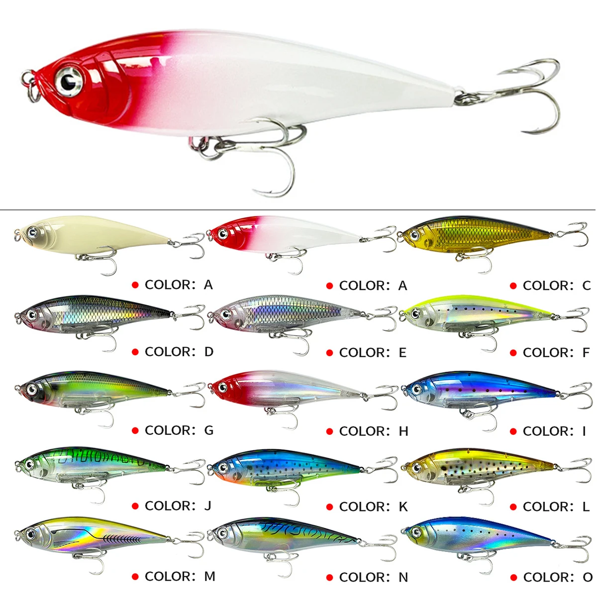 13cm 48g 3D cebo Twitch costero Señuelos de Pesca trucha de agua salada señuelo cebo de fundición larga lápiz Pesca atún lubina Minnow Wobblers - imagen 4