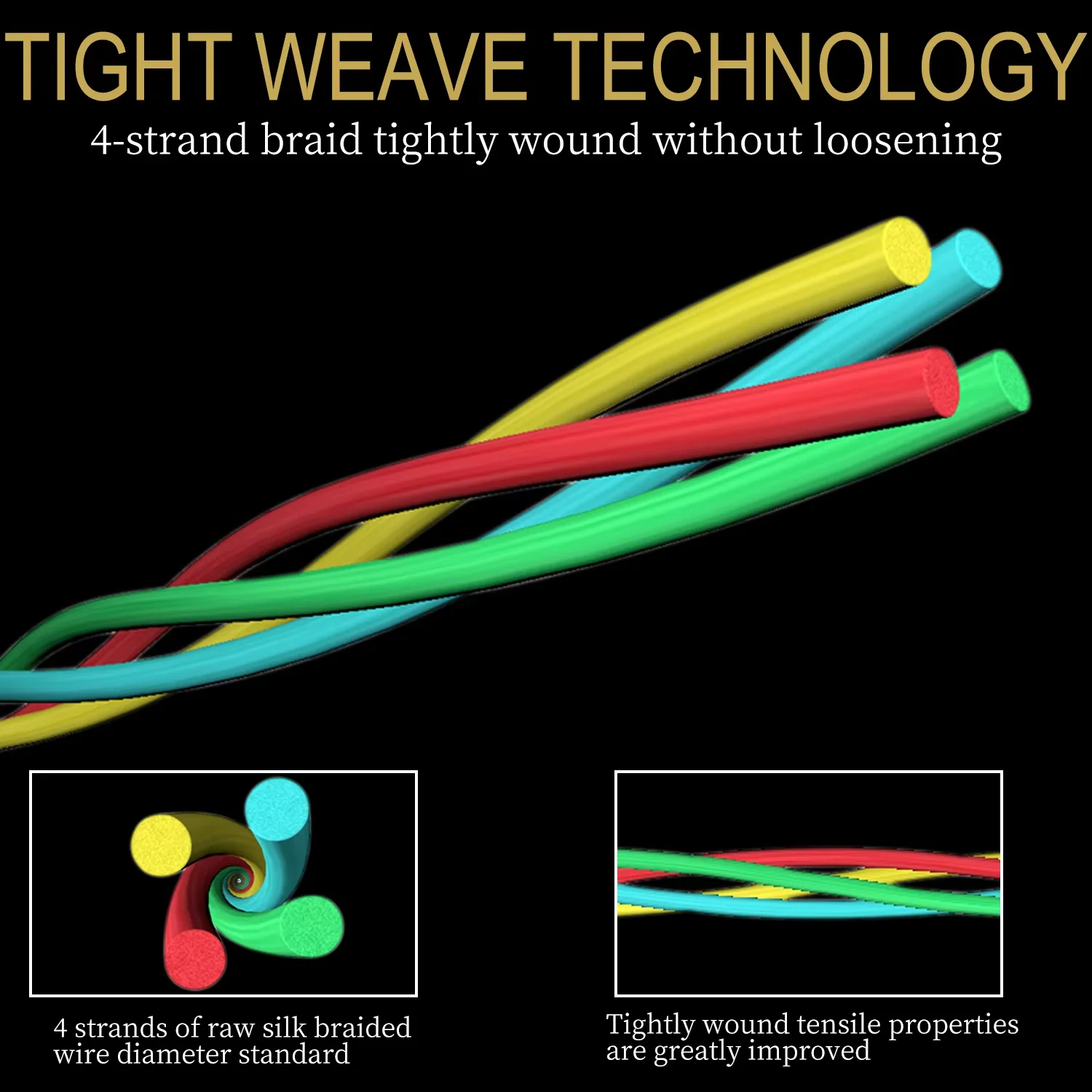 Líneas de pesca trenzadas de PE, alambre superfuerte de 100M, 4 hebras, 18-23LB, multifilamento japonés para agua salada - imagen 5