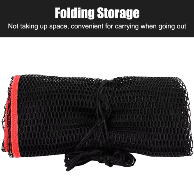 Bolsa de red de pesca plegable, jaula de rejilla pequeña de nailon, paquete de redes para peces, monofilamento de boca, cesta viva para peces, bolsa portátil con cordón de malla - imagen 4