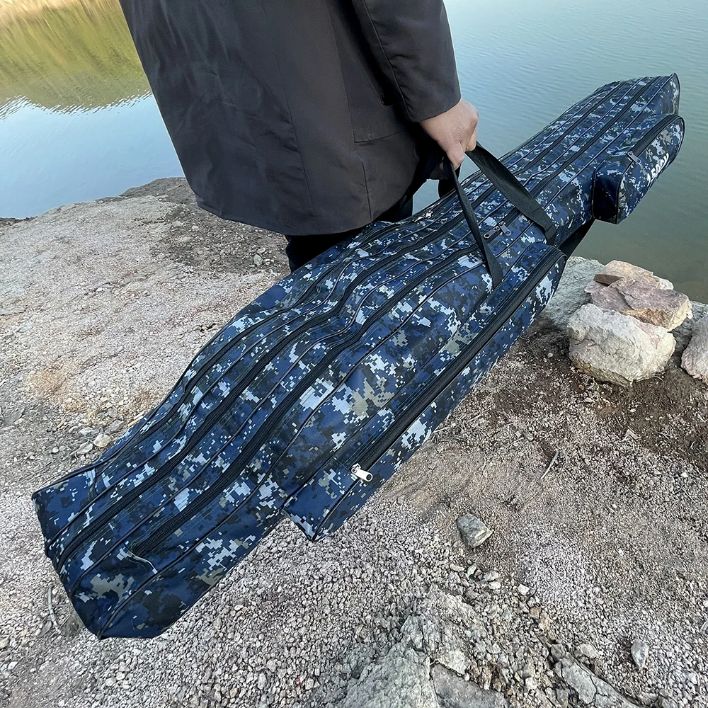 Bolsa de almacenamiento para caña de pescar, tela Oxford de 1/2/3 capas, gran capacidad, impermeable, multifuncional, 110/120/130/150CM - imagen 3