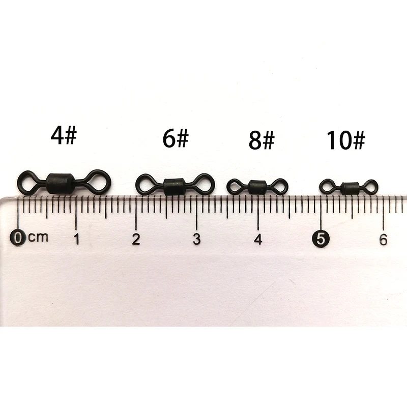 50 Uds Pesca de carpa giratorio barril Snap mate negro señuelo gancho línea conector aparejos de Pesca suministros accesorios Pesca - imagen 5