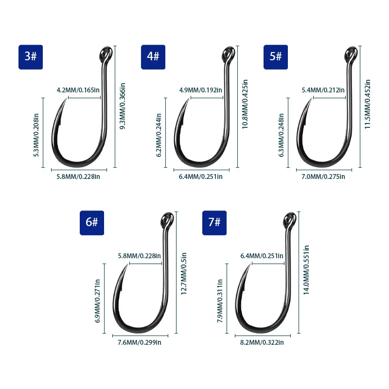 Sea.Yolo-anzuelos de pesca de acero con alto contenido de carbono, accesorios de pesca de carpa con púas, para lubina, 250 unids/lote por caja - imagen 2