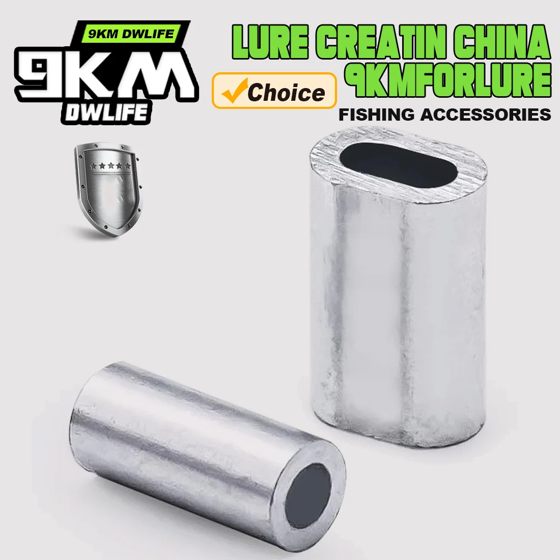 Mangas de engarzado de pesca, herramienta de aluminio resistente a la corrosión para línea monofilamento y conexión líder, 9KM, 50 Uds.