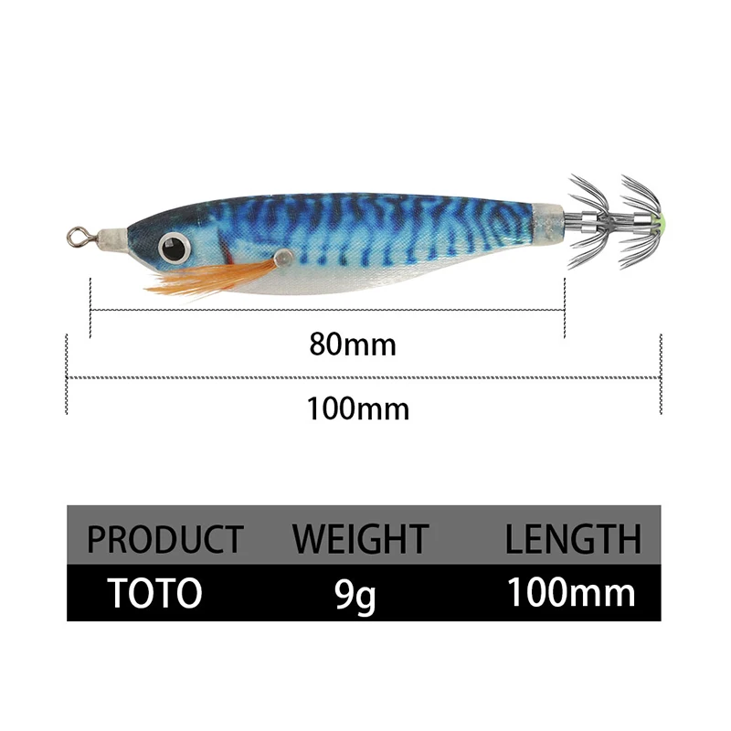 FSDZSO-Cebo de calamar, anzuelo de madera, señuelos de Camarón, cebo de sepia, simulación realista, cebo de pulpo de silicona - imagen 3