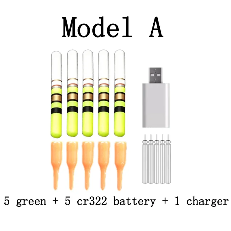 5pcs Light Sticks With Rechargeable CR322 Battery Waterproof LED Lamp Lightstick Night Fishing Float Accessory B664 - imagen 4