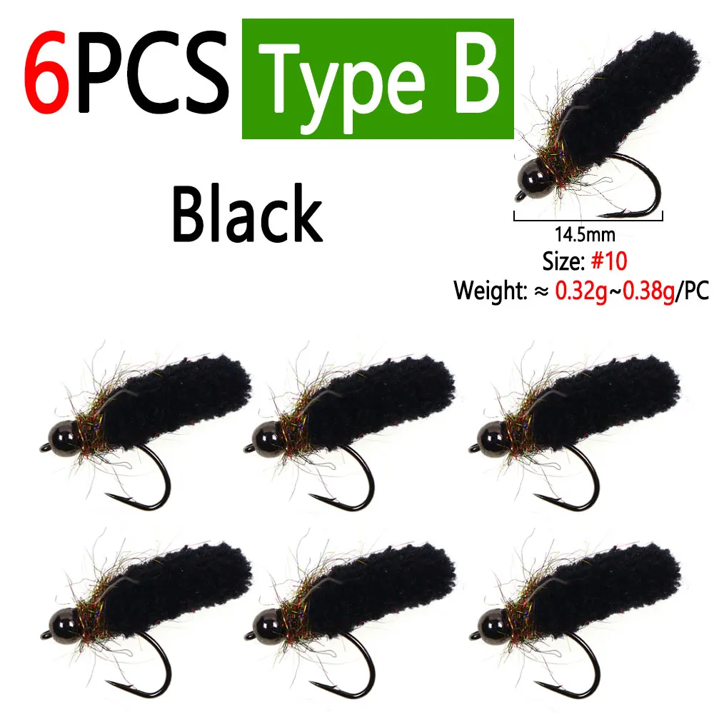6pcs Black B
