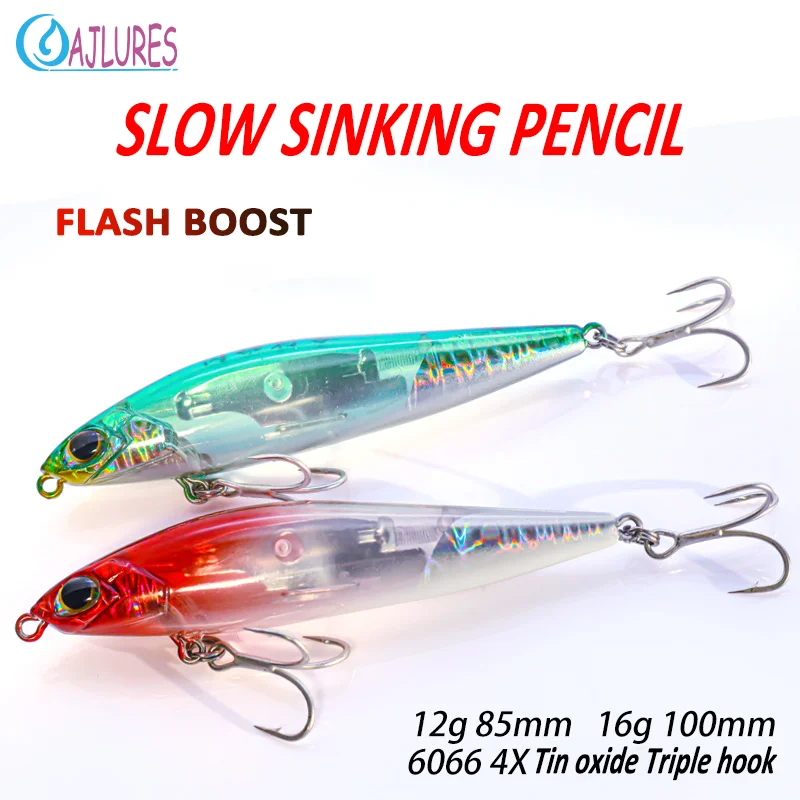 Cebo lápiz hundimiento lento lucio – Jerkbait Wobbler Flash