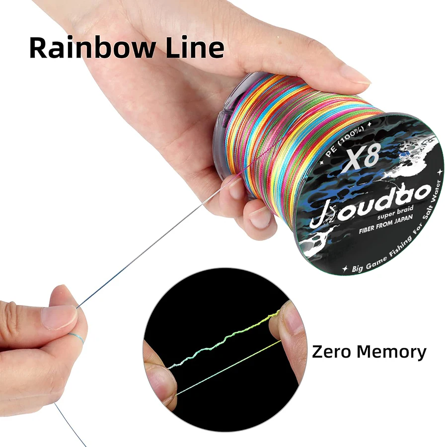 Sedal de pesca trenzado de 8 hebras, hilo Multicolor de 500m, 300m, X8, para agua salada y dulce, 10-220lb, regalo de pesca, decoración de vacaciones - imagen 5