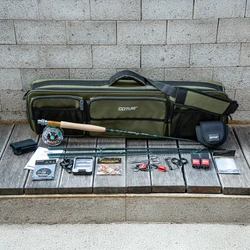 Goture 2,7M 5/6 #   Juego combinado de caña de pescar y carrete, moscas atadas a mano, carretes preenidos con bolsa, Pesca con mosca de perca adecuada para Pesca