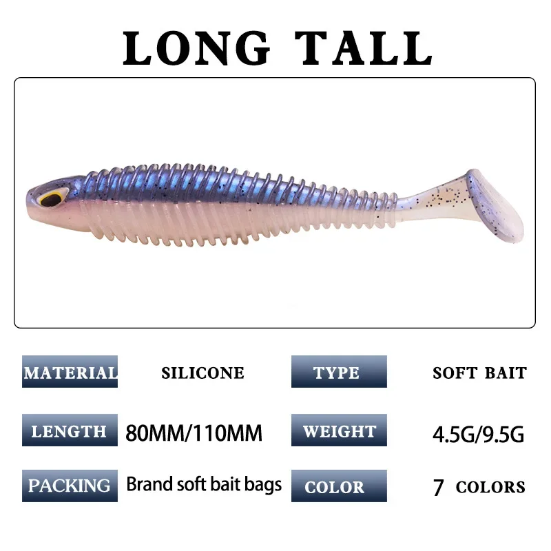 WDAIREN-señuelo suave para pesca, plantilla para pie de rana, Wobblers, cebo Artificial de silicona, 8cm, 11cm, ojos 3D para aparejos de pesca de Lucio - imagen 2