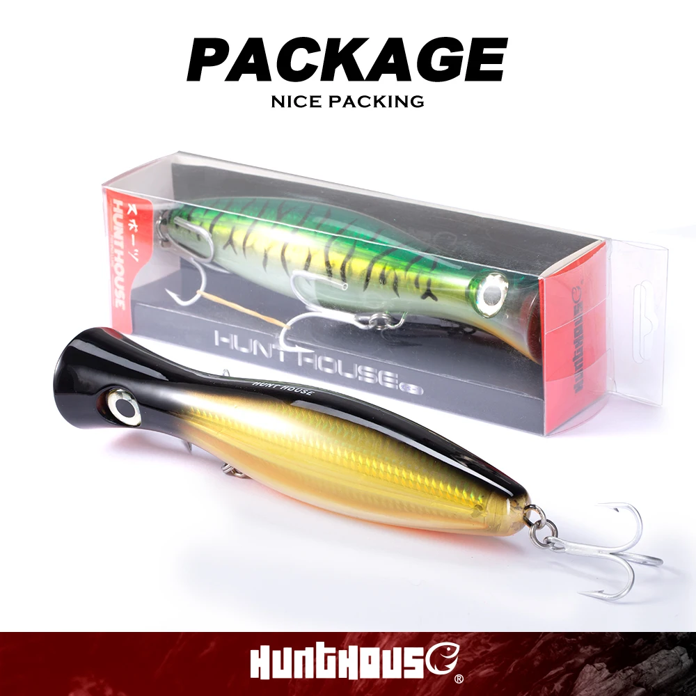 Hunthouse-cebo de pesca Popper giratorio GT, señuelo de agua salada Isca Poppers, cebos duros, aparejos de pesca de curricán, atún, pez azul - imagen 5